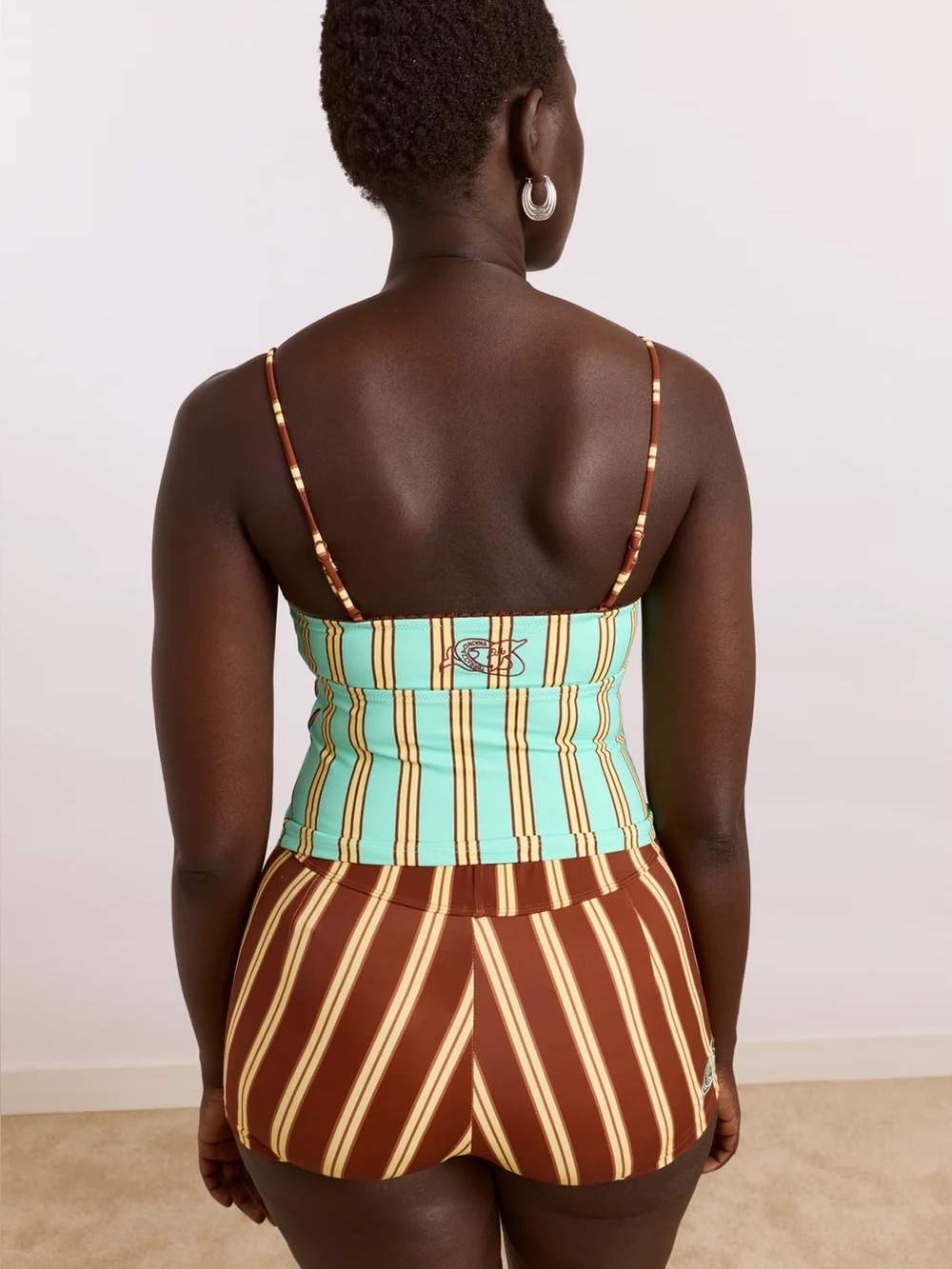 DAMSON MADDER TRUDI TANKINI TOP - MINT STRIPE PRINT - Picture 7 of 16